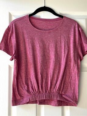 lululemon athletica Heathered Raspberry Short Sleeve Gathered-Hem Tee
